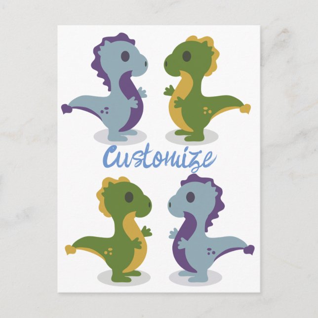 Cartão Postal Par de Dinossauro Cólvora Troço_Trova (Frente)