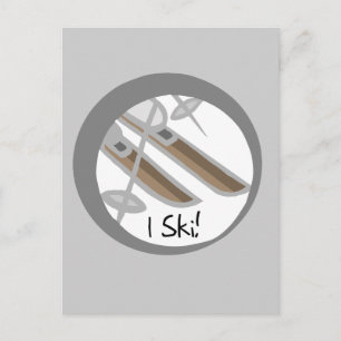 Cartão Postal Par de Skis I Esquiar T-shirts e presentes