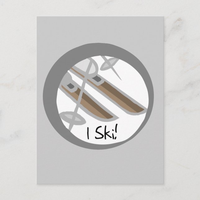 Cartão Postal Par de Skis I Esquiar T-shirts e presentes (Frente)
