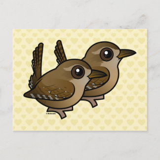 Cartão Postal Par Wren de inverno