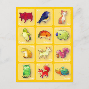 Cartão postal para 12 animais (personalizável)