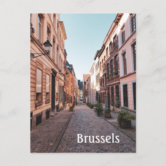 Cartão postal para a antiga rua Bruxelas Bélgica (Frente)