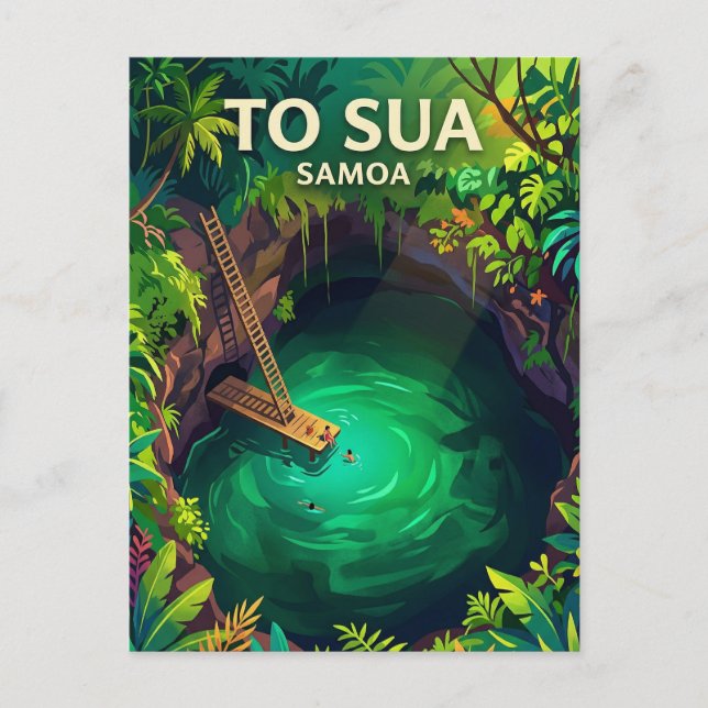 Cartão Postal Para a Fossa do Oceano de Tonga Samoa (Frente)