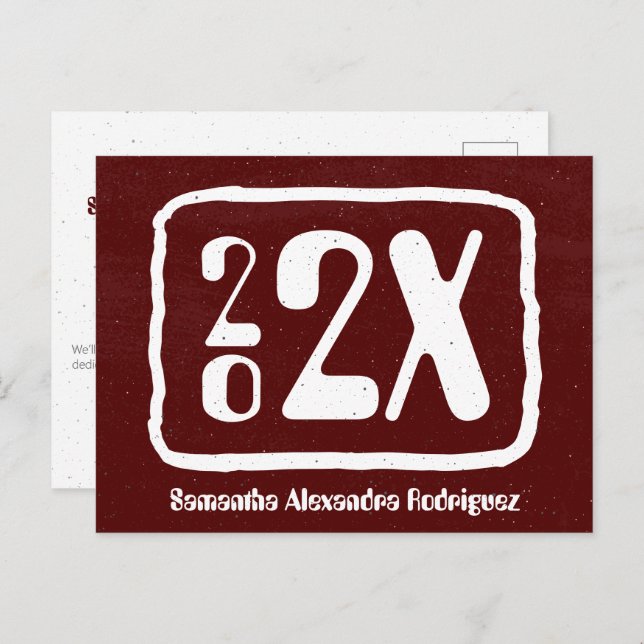 Cartão postal para a graduação do ano da classe Ma (Frente/Verso)