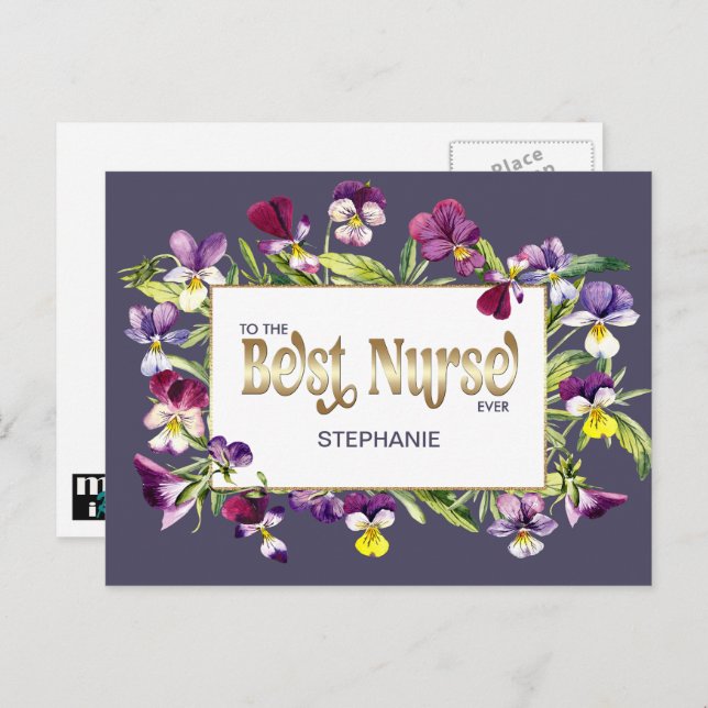 Cartão Postal Para a Melhor Enfermeira de Todos os Tempos. Nome  (Frente/Verso)