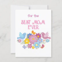 Para a Melhor Mãe do Mundo flores e borboleta, pás