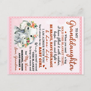 Cartão Postal Para a minha neta Elefante Noite, Ideia do present