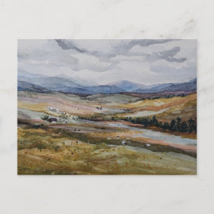 Cartão postal para a paisagem da Escócia