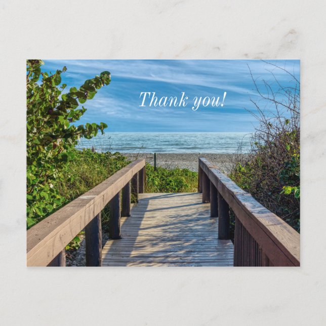 Cartão Postal Para a Praia Obrigado (Frente)