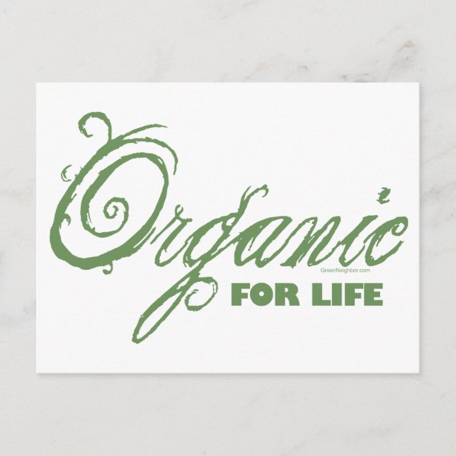 Cartão Postal Para a vida, orgânico (Frente)