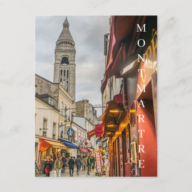 Cartão postal para a vista de Paris Montmartre (Frente)