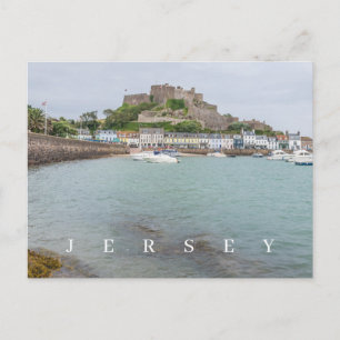 Cartão postal para a vista do Castelo de Jersey Mo