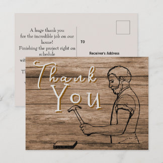 Cartão Postal Para agradecer a um carpinteiro
