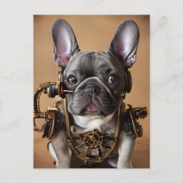 Cartão postal para Buldogue Francês Steampunk