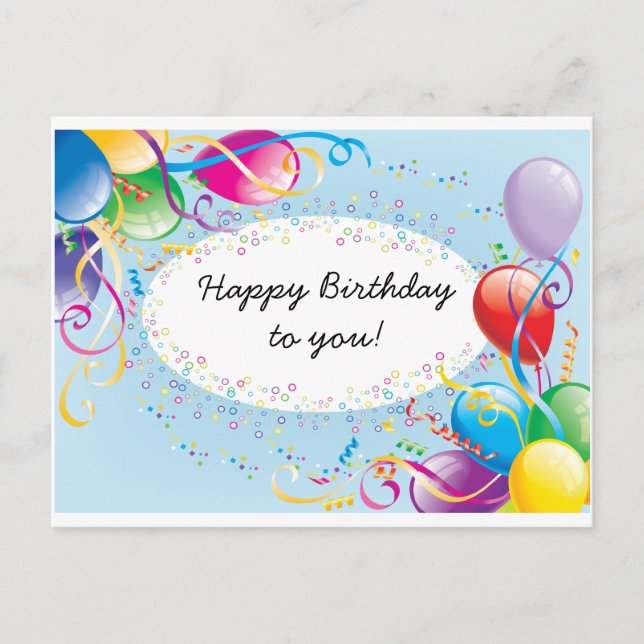 Cartão-postal para Cartões de aniversários festivo (Frente)