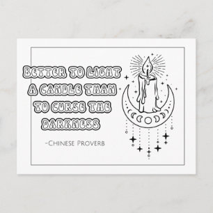 Cartão Postal para Colorir com Provérbio Chinês