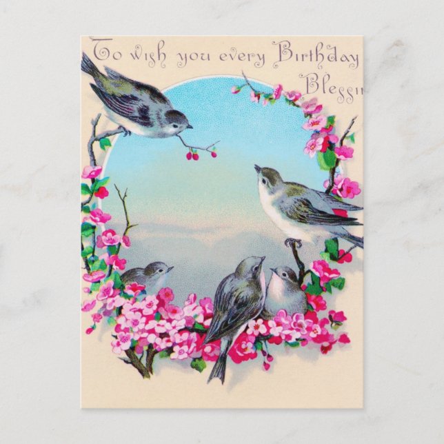 Cartão Postal Para Desejar a Você Todo o Desejo de Aniversário (Frente)