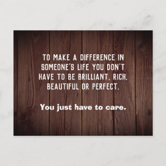 Cartão Postal Para fazer a diferença na madeira de vida de algué