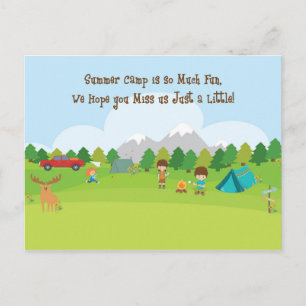 Cartão postal para filho ou filha no acampamento d