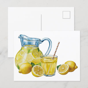 Cartão postal para Fruta Botânica de Limão Vintage