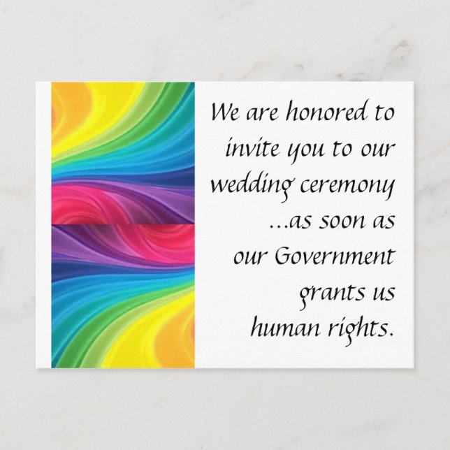 Cartão Postal para Igualdade de casamentos (Frente)