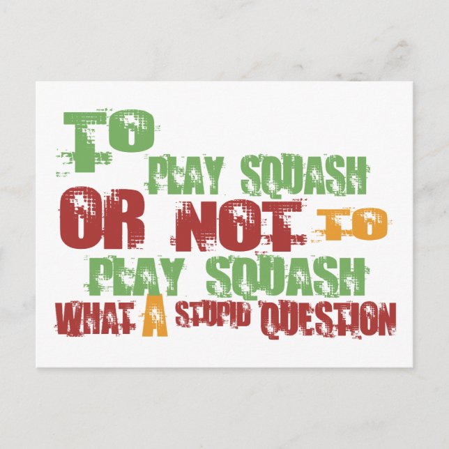 Cartão Postal Para Jogar Squash (Frente)