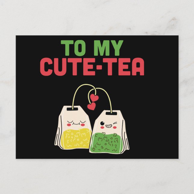 Cartão Postal Para Meu Engraçado Chá de São Valentão Pun (Frente)