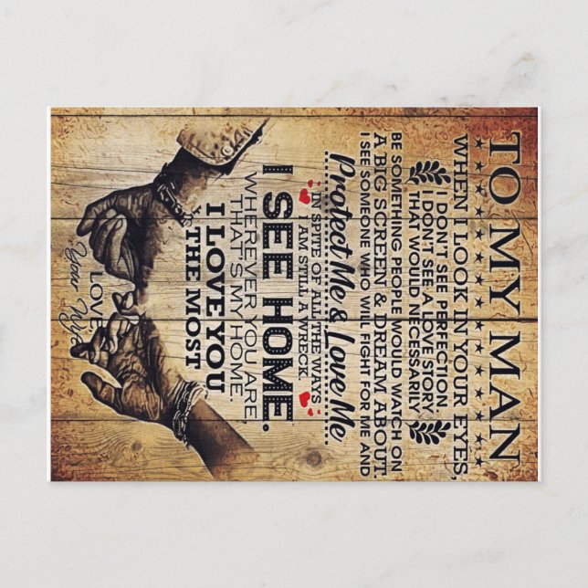 Cartão Postal Para Meu Marido | Presente de Aniversário para o M (Frente)