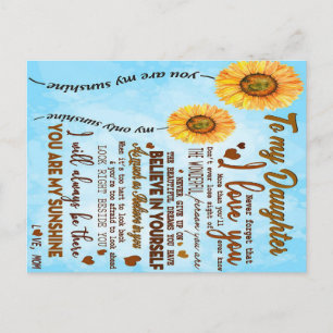 Cartão Postal Para minha filha   Carta especial para minha filha