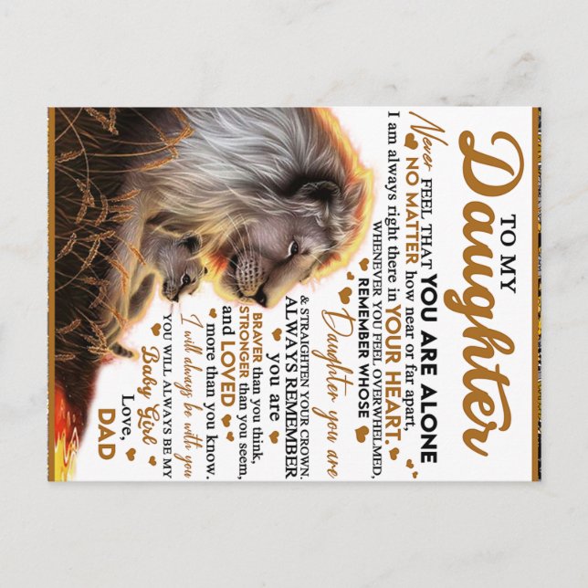 Cartão Postal Para Minha Filha, Presente de Aniversário da Filha (Frente)