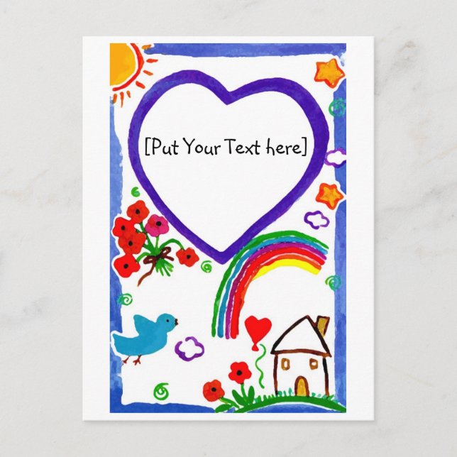 Cartão Postal Para minha mãe - Arte de Crianças Personalizar (Frente)