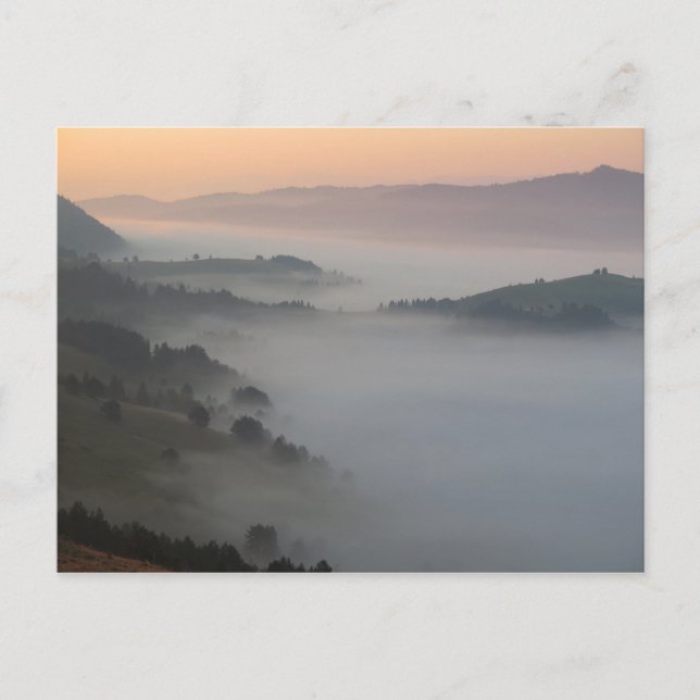Cartão postal para montanhas de Pieniny (Frente)