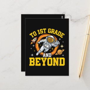 Cartão Postal para o 1º ano e além Aluno Astronauta