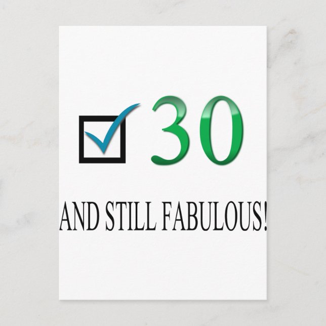 Cartão Postal Para o aniversário de 30 anos (Frente)