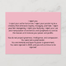 Cartão postal para o antigo Presidente Trump