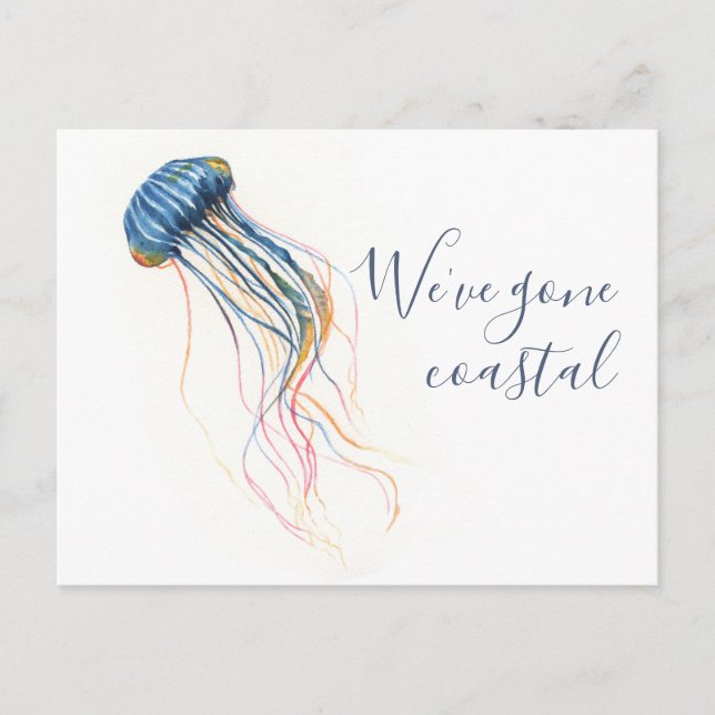 Cartão Postal Para o Anúncio de Mudança de Endereço em Praia (Frente)