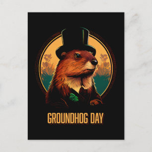Cartão postal para o Dia da Groundhog