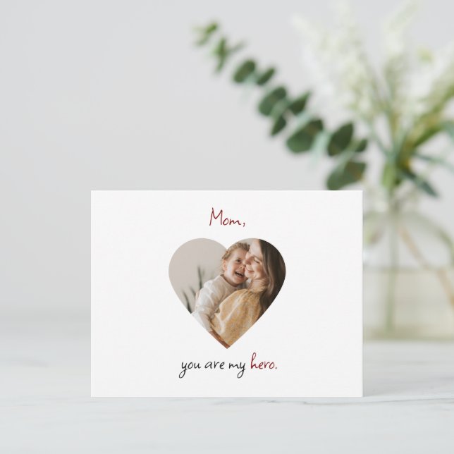 Cartão postal para o Dia da Mãe Personalizado (Em pé/Frente)