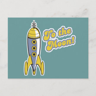 Cartão Postal para o foguete espacial retrógrado da lua