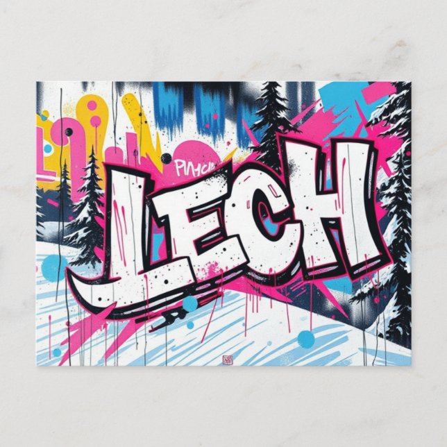 Cartão postal para o grafite de Esqui (Zürs) Áustr (Frente)