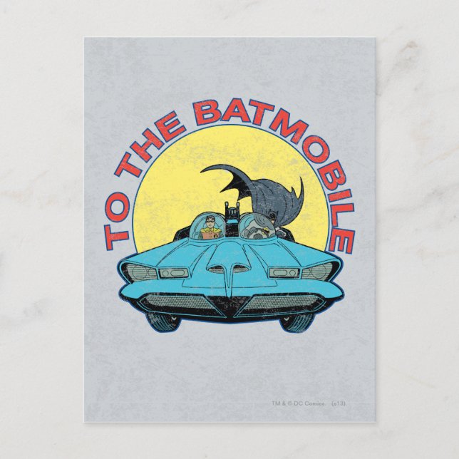 Cartão Postal Para O Ícone Batmobile - Distress (Frente)