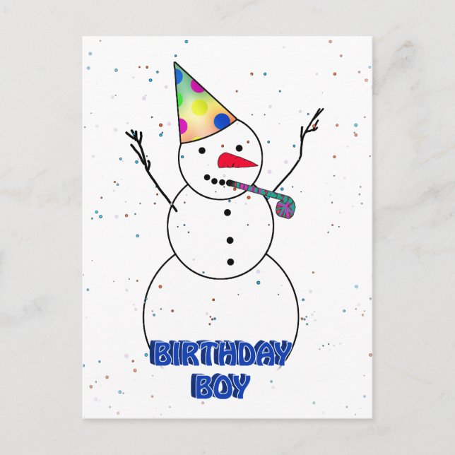 Cartão Postal Para o menino de aniversário! (Frente)