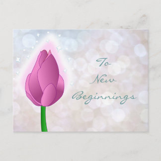 Cartão Postal Para o novo botão cor-de-rosa
