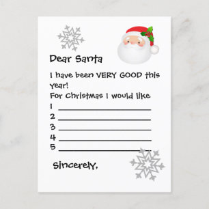 Cartão Postal para o Papai Noel - Querido Papai No