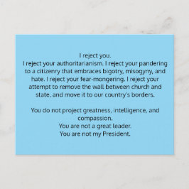 Cartão postal para o Presidente Trump