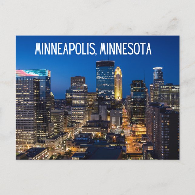 Cartão postal para o Viagem de Minneapolis Minneso (Frente)