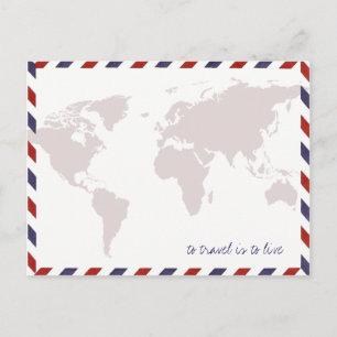 Cartão Postal para o viagem é para o live / world map