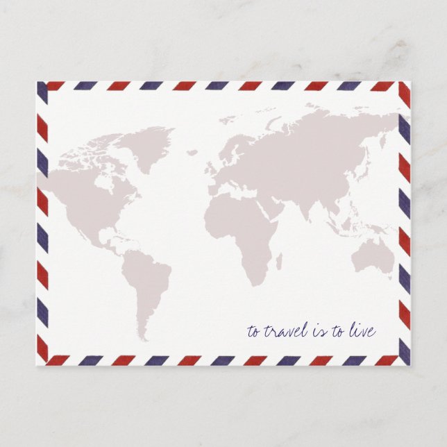 Cartão Postal para o viagem é para o live / world map (Frente)