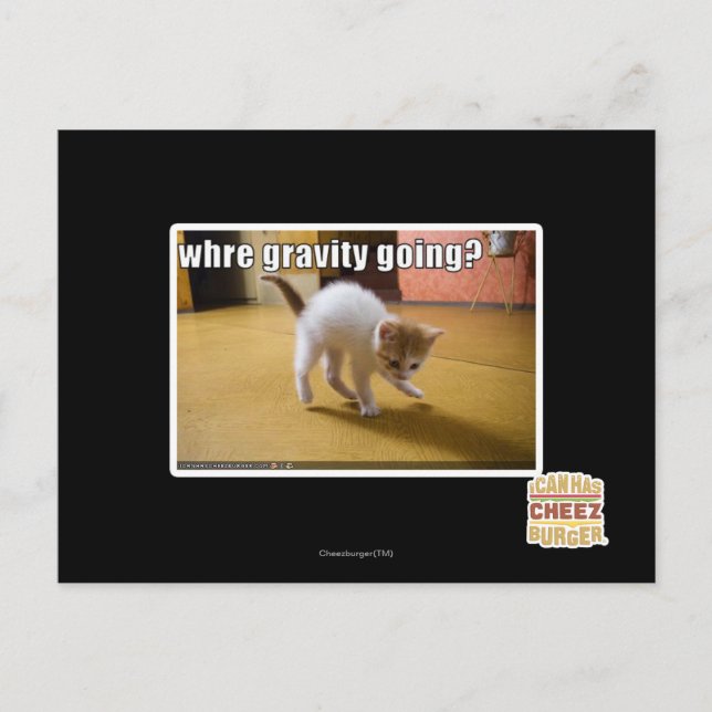 Cartão Postal Para onde vai a gravidade? (Frente)