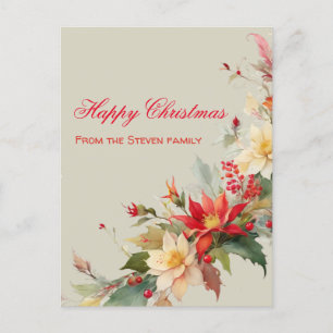 Cartão Postal para Rosas de Natal   seu nome